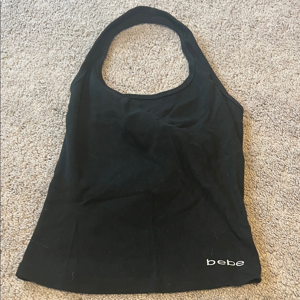 Bebe Black Halter Tank Top
